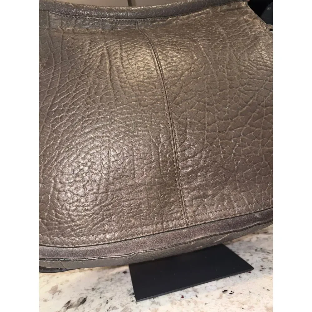 Coach 17781 Grey Chelsea Flagship Dowel Shoulder Bag Pebbled Leather Satchel
